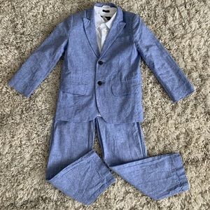 Cat and Jack Chambray Suit and Crew Cuts shirt 6